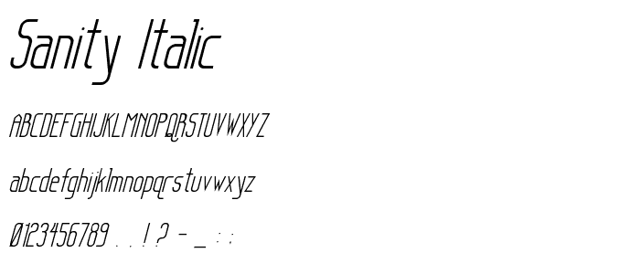 Sanity Italic font